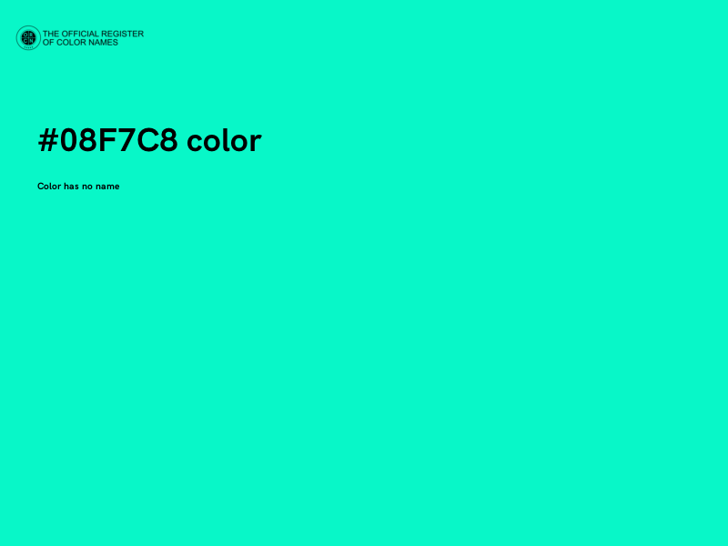 #08F7C8 color image