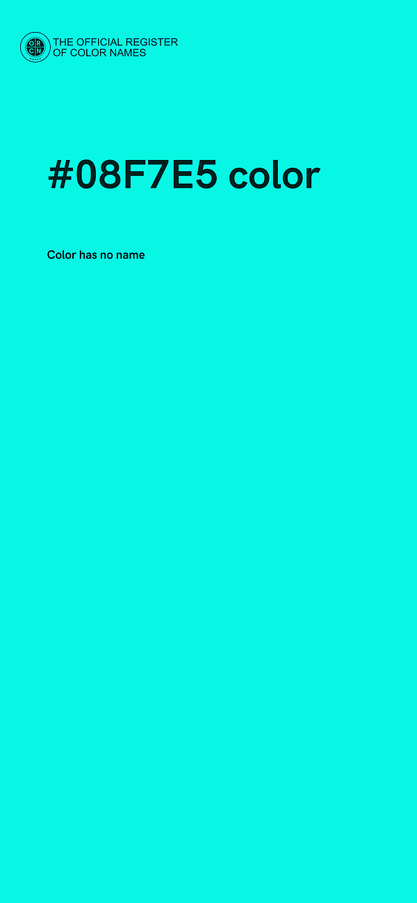 #08F7E5 color image