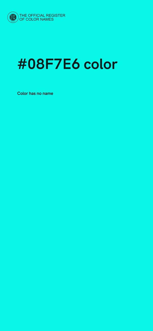 #08F7E6 color image