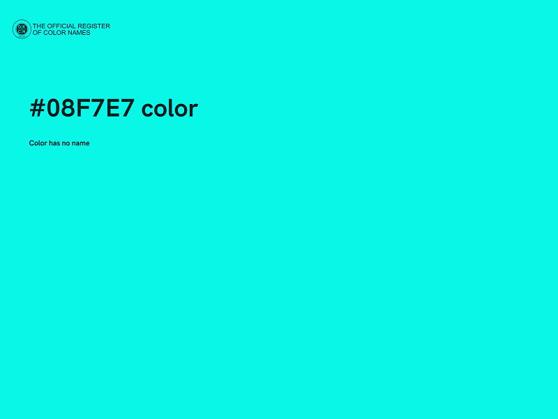 #08F7E7 color image