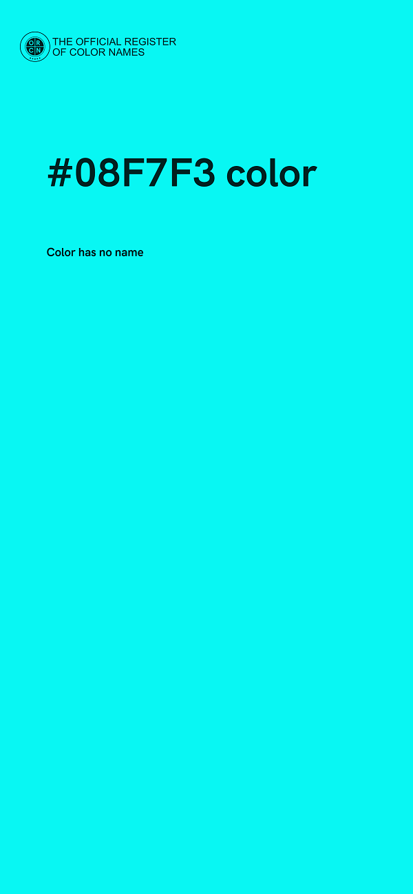 #08F7F3 color image