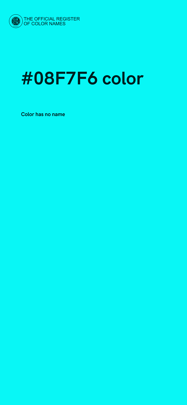 #08F7F6 color image