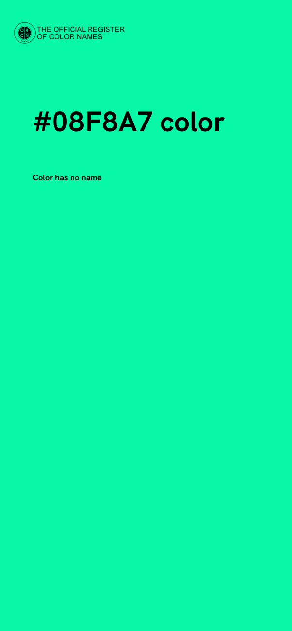 #08F8A7 color image