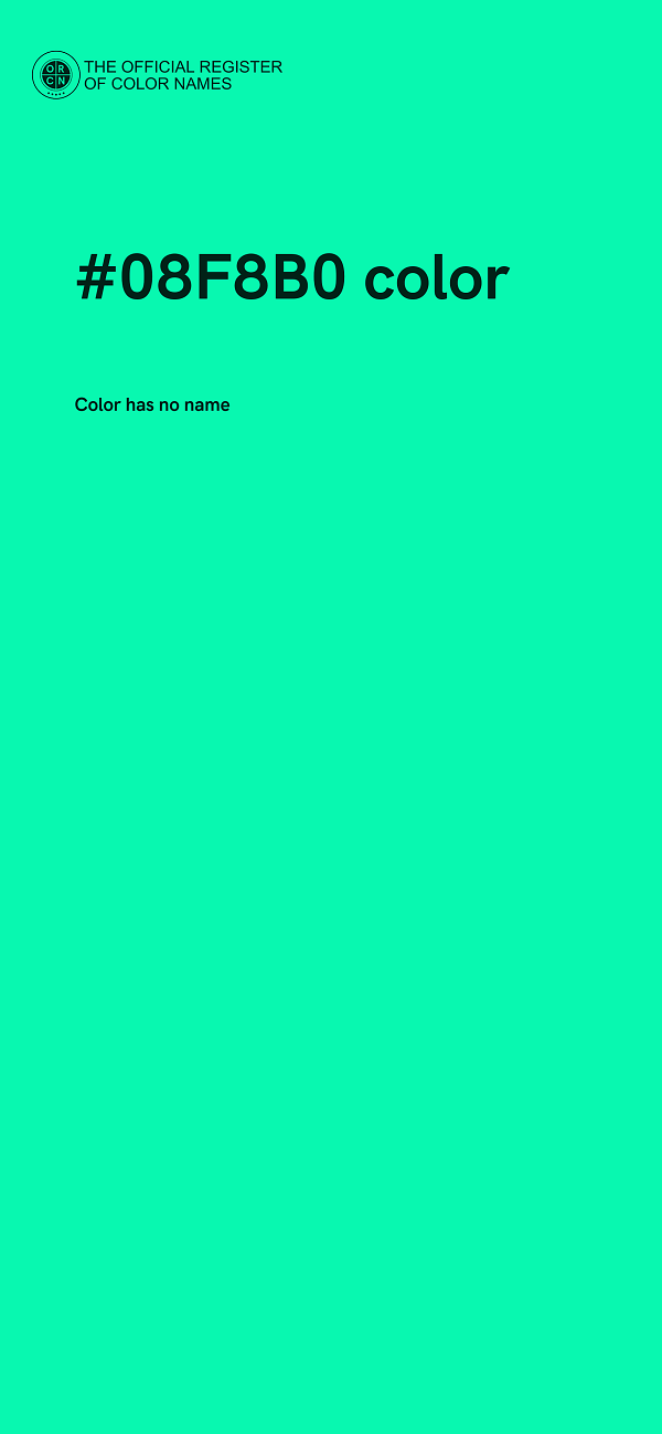 #08F8B0 color image