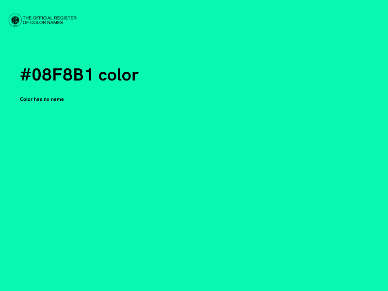 #08F8B1 color image