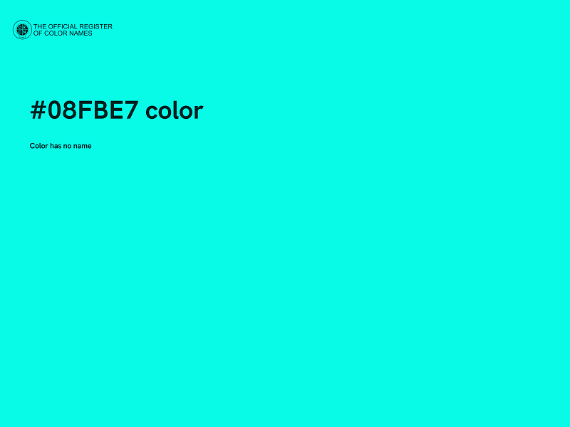 #08FBE7 color image