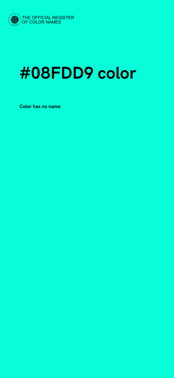 #08FDD9 color image