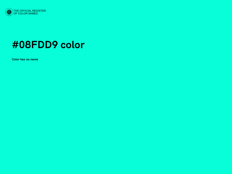 #08FDD9 color image