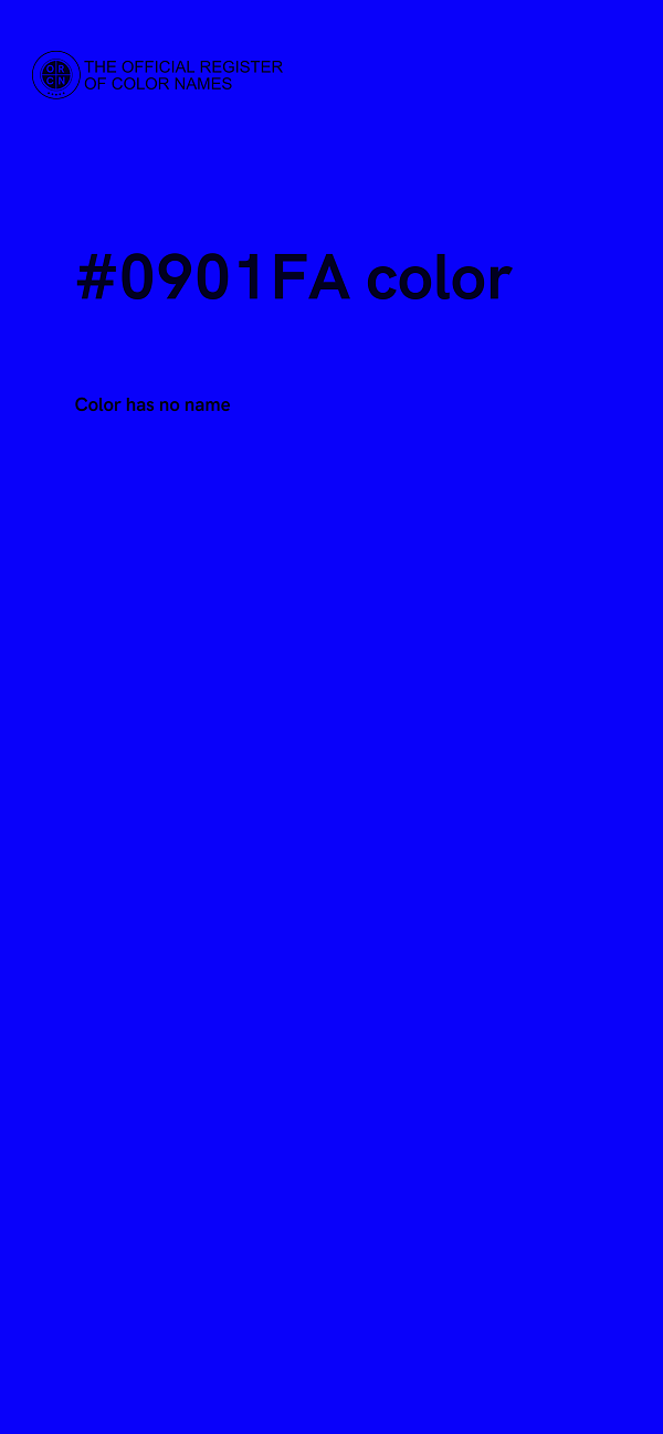 #0901FA color image