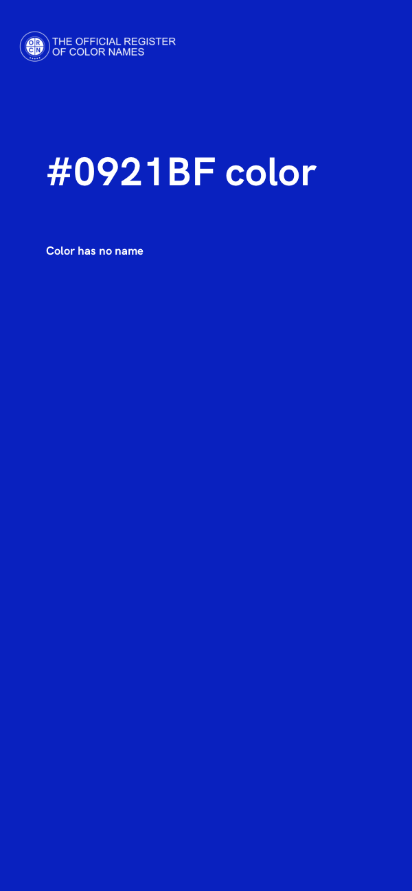 #0921BF color image