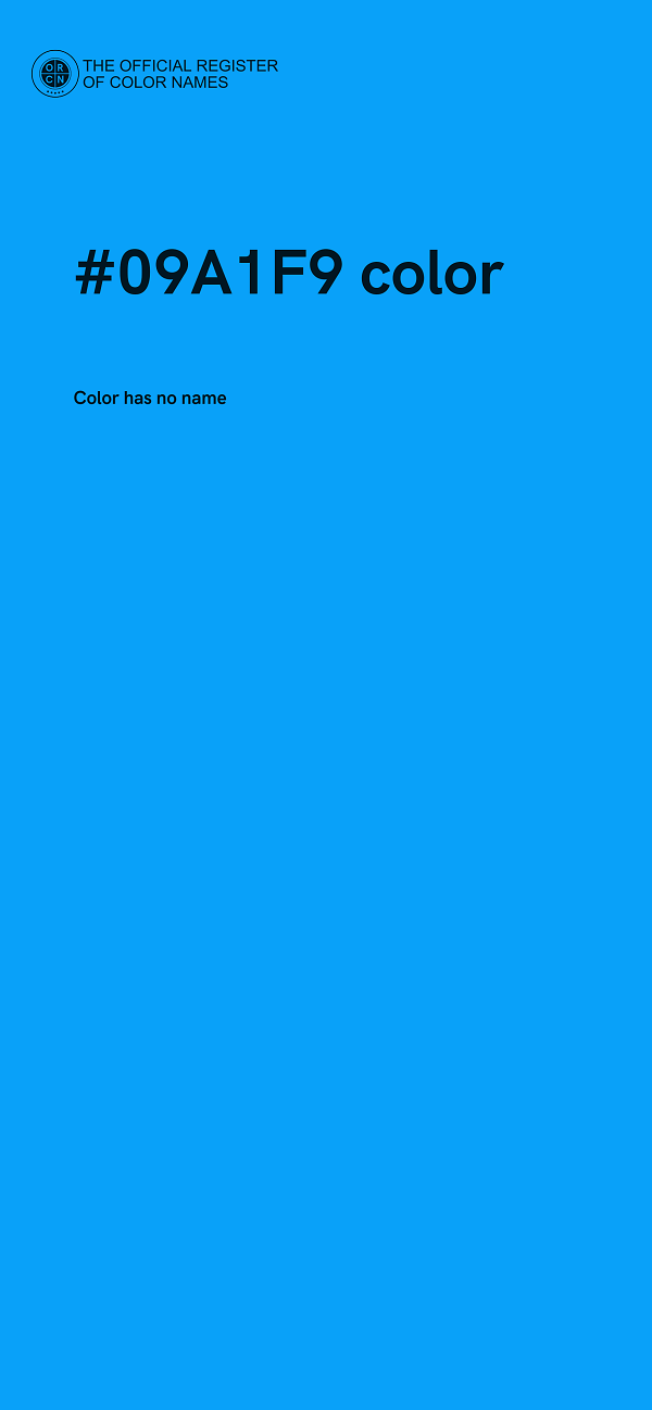 #09A1F9 color image
