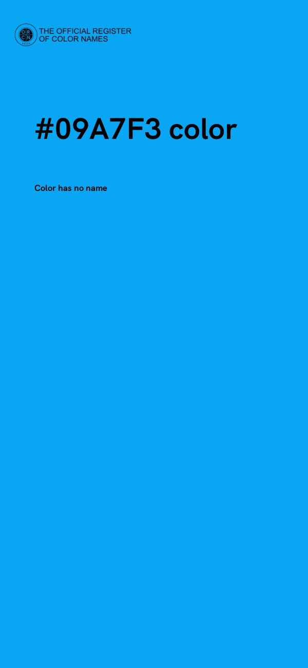 #09A7F3 color image