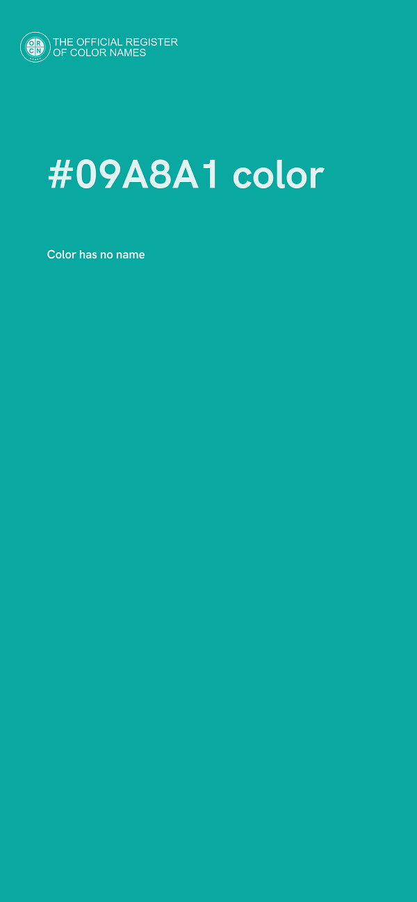 #09A8A1 color image
