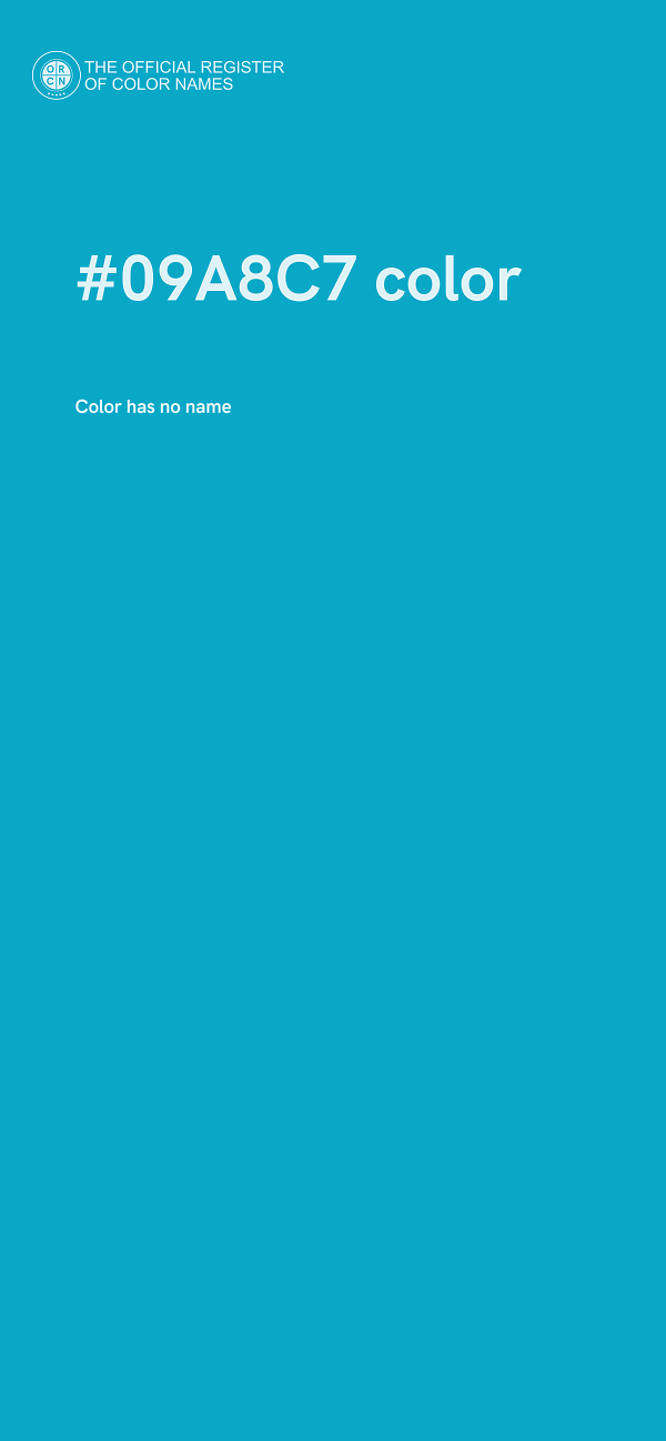#09A8C7 color image