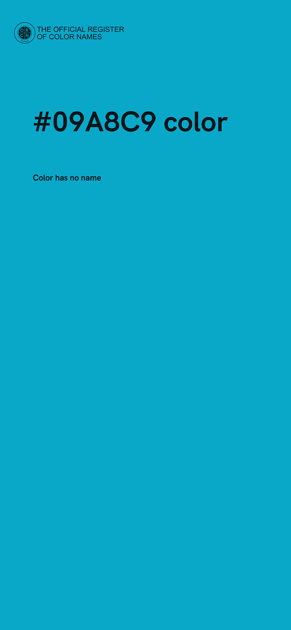 #09A8C9 color image