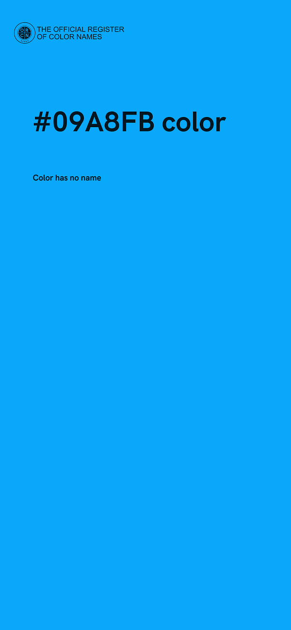 #09A8FB color image