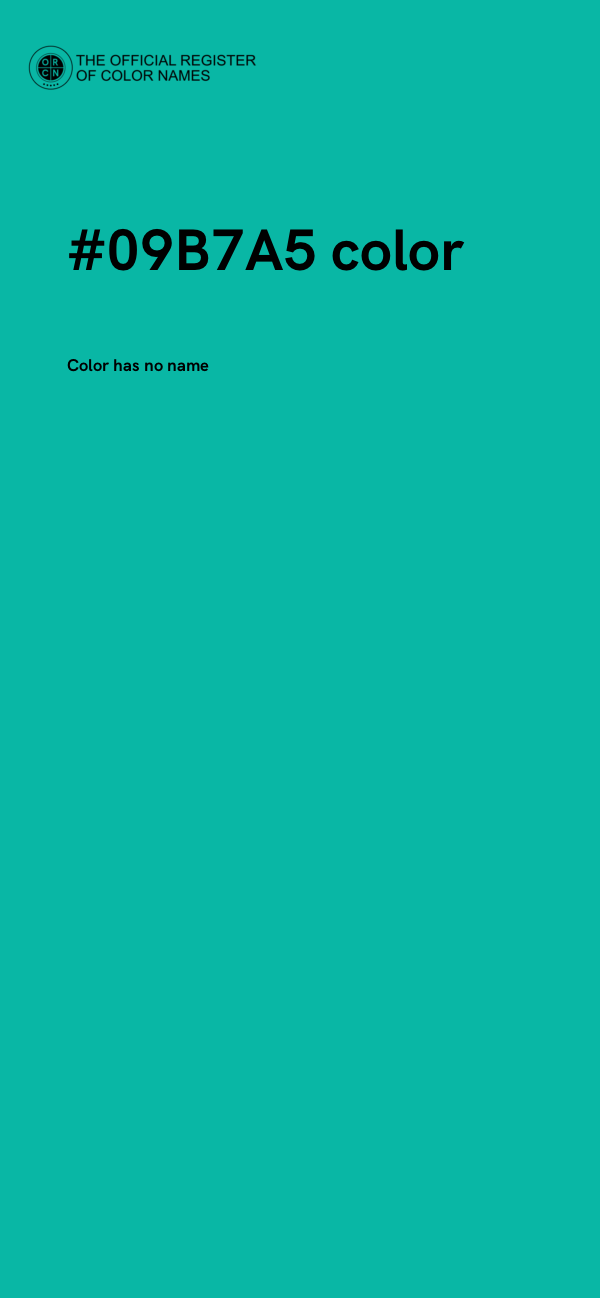 #09B7A5 color image