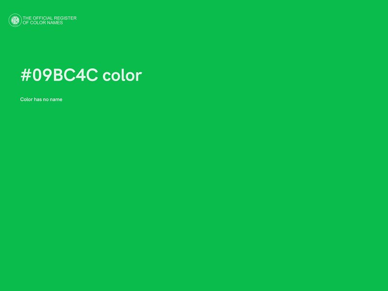 #09BC4C color image