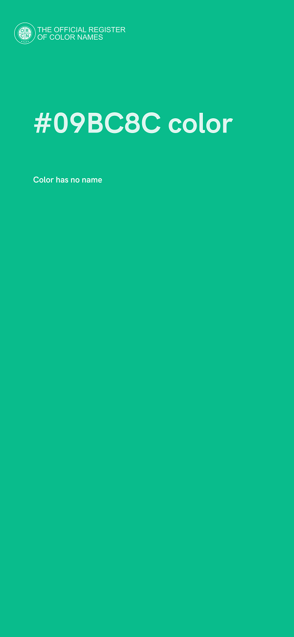 #09BC8C color image