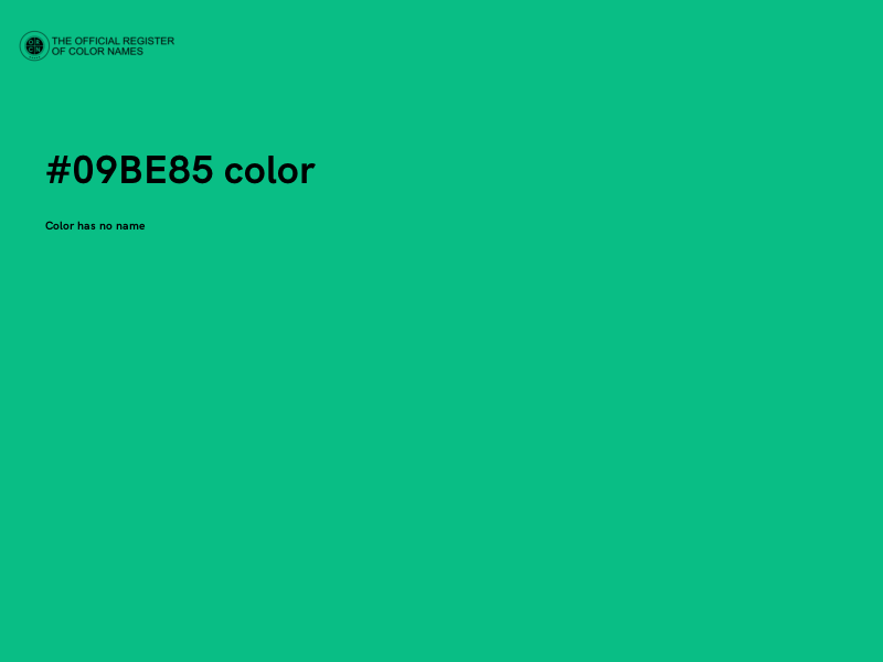 #09BE85 color image