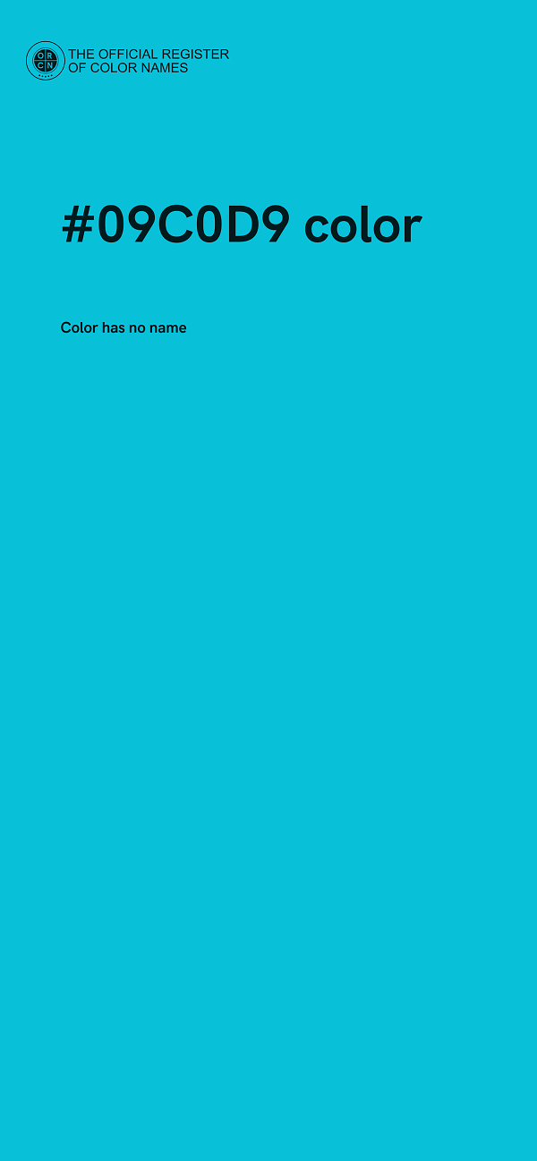 #09C0D9 color image