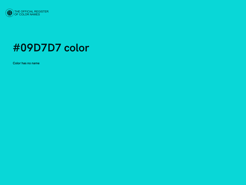 #09D7D7 color image