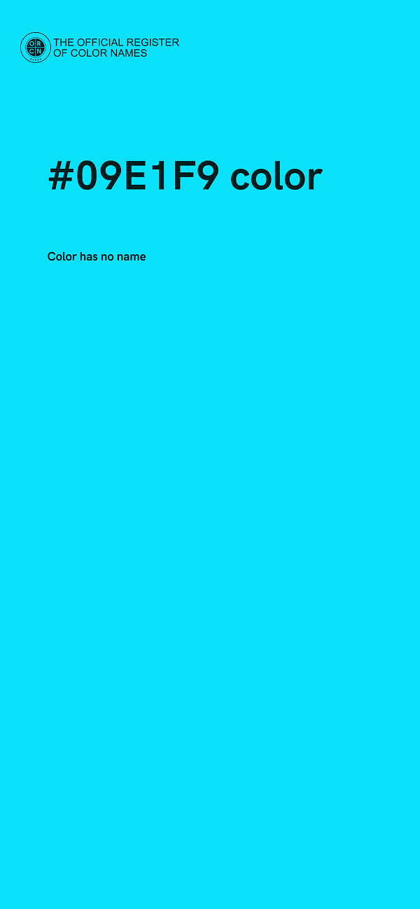 #09E1F9 color image