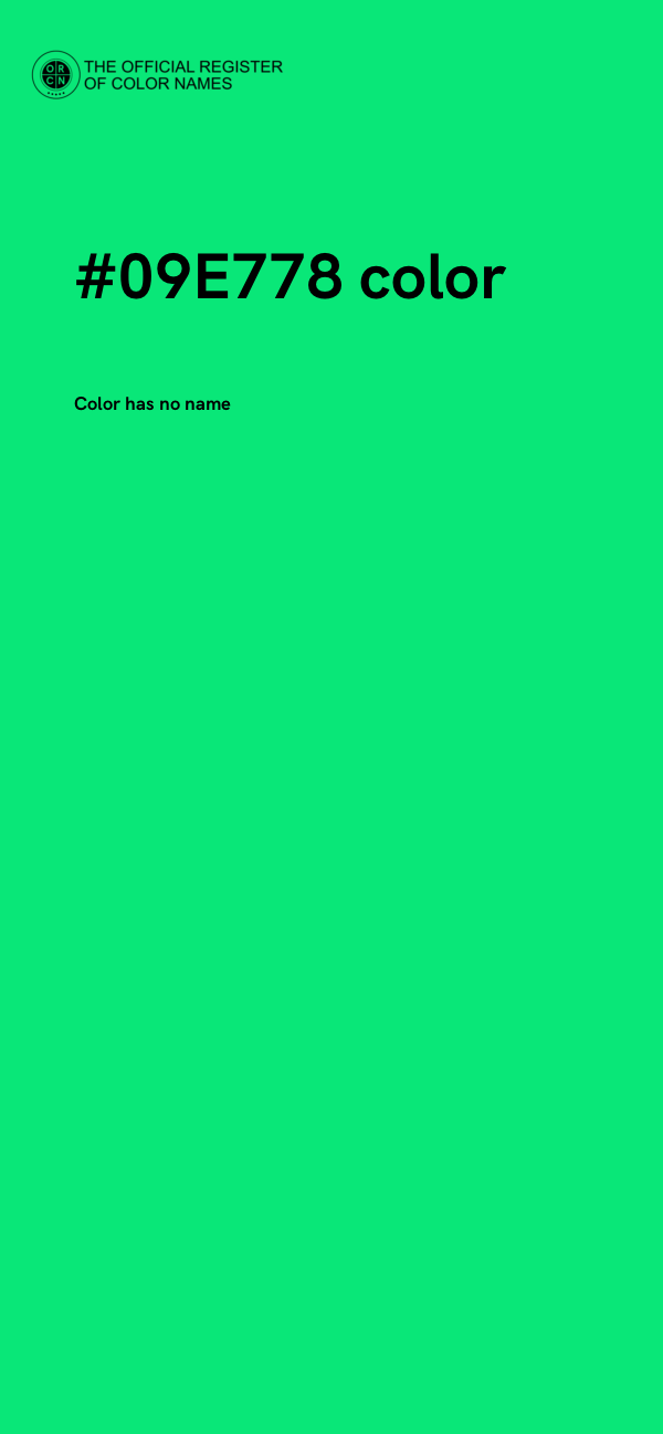 #09E778 color image