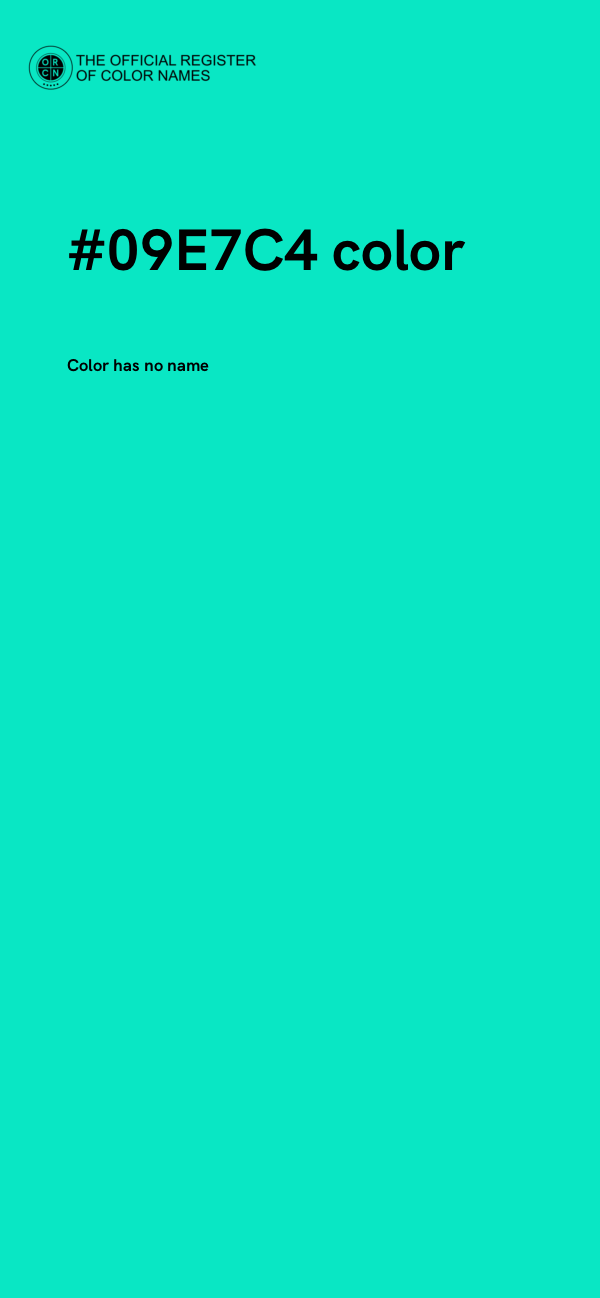 #09E7C4 color image