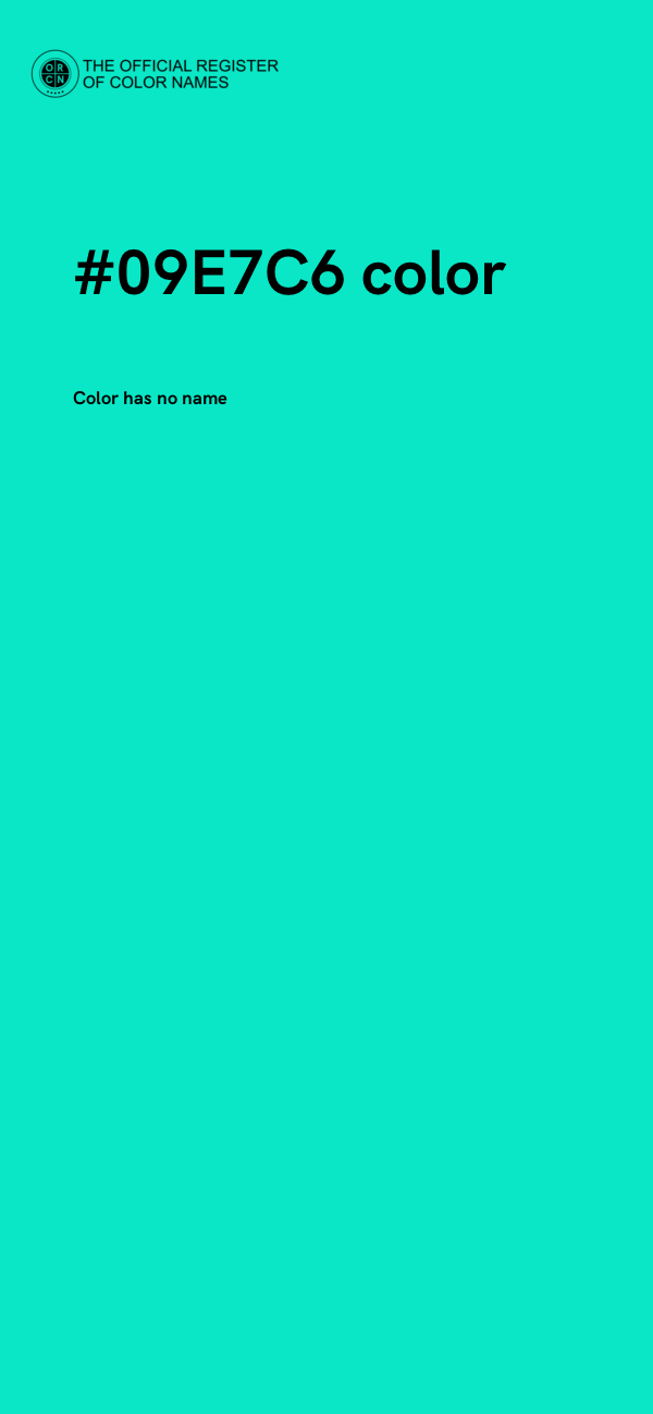#09E7C6 color image