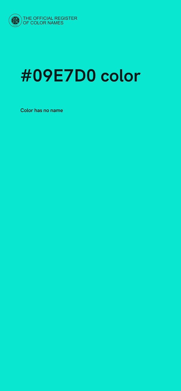#09E7D0 color image