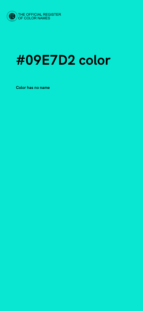 #09E7D2 color image