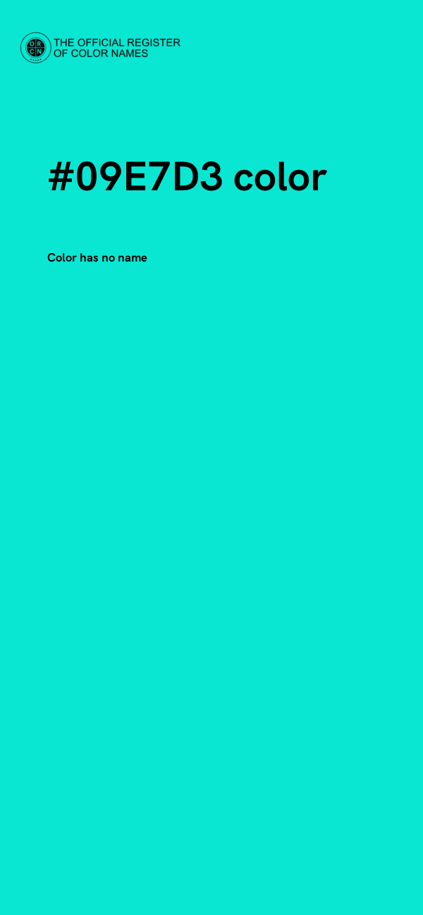 #09E7D3 color image