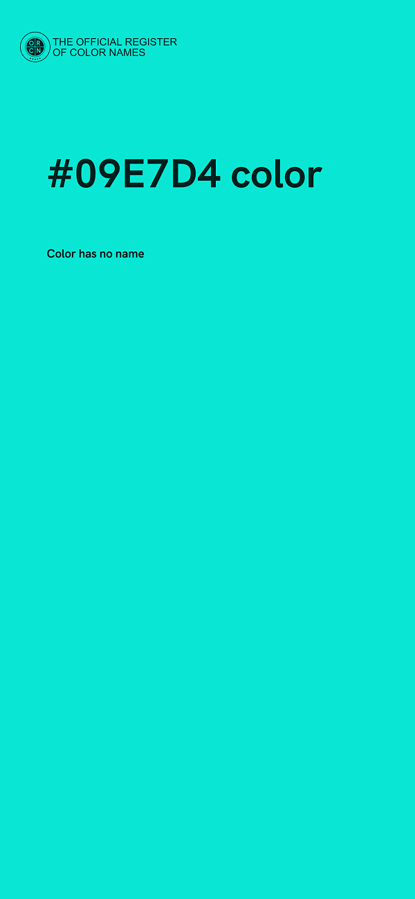 #09E7D4 color image