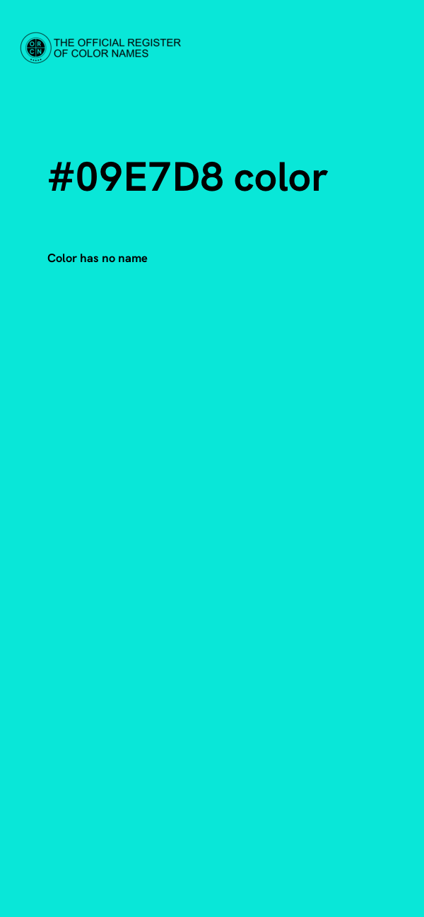 #09E7D8 color image