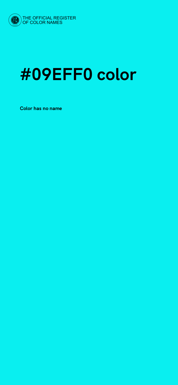 #09EFF0 color image