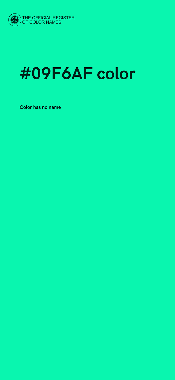#09F6AF color image
