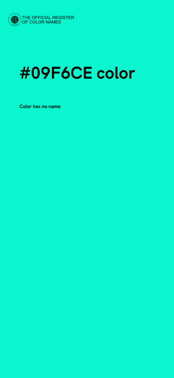 #09F6CE color image