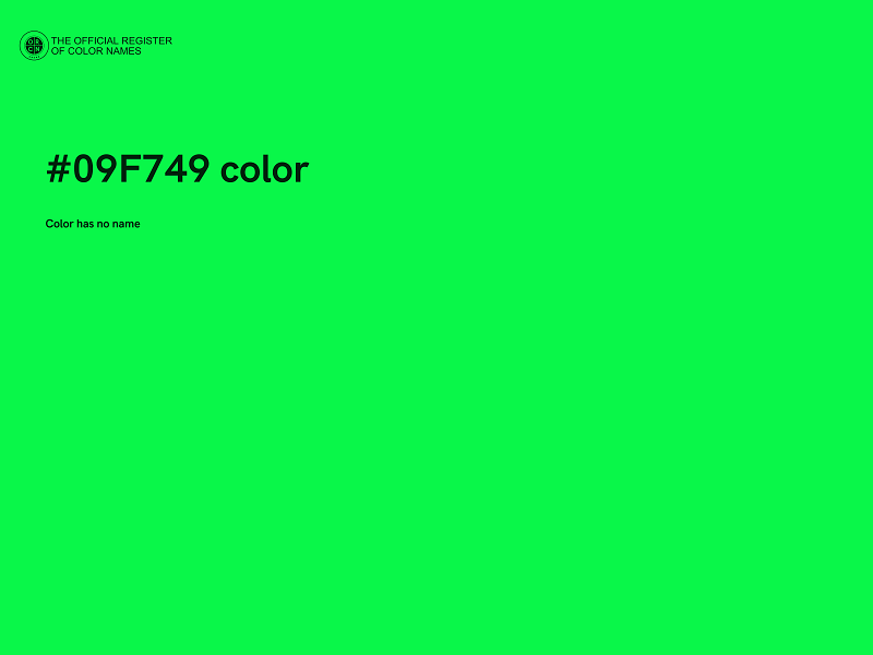#09F749 color image