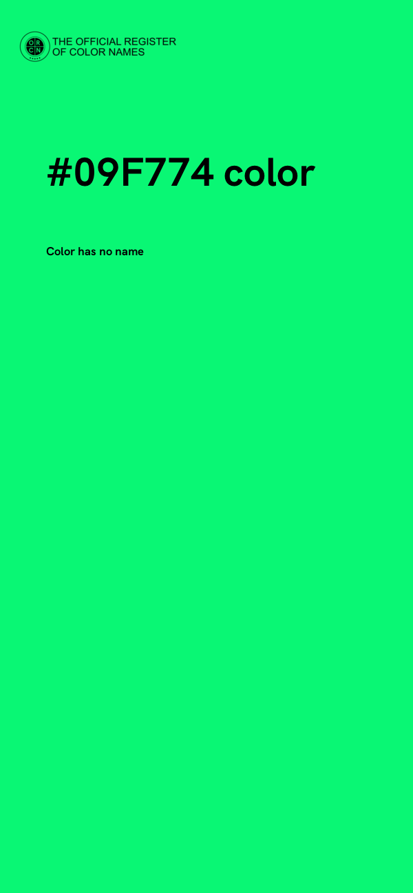 #09F774 color image