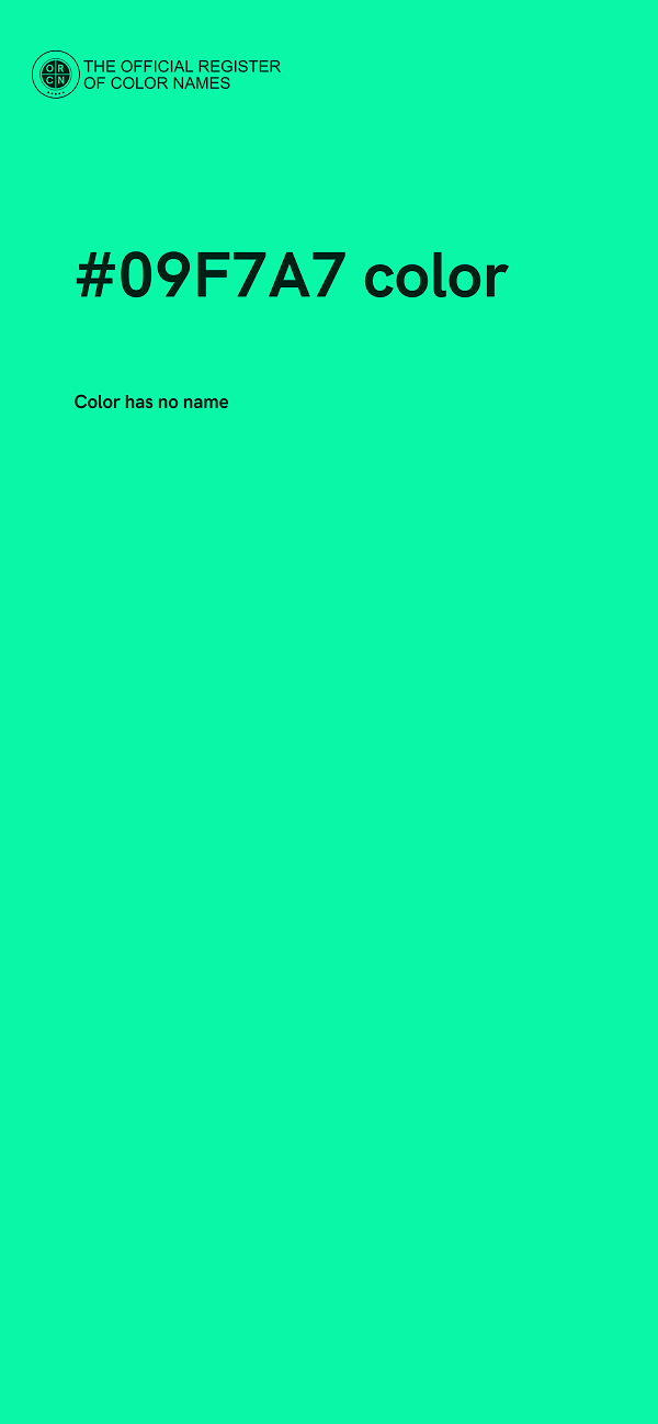 #09F7A7 color image