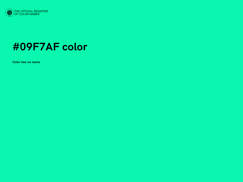 #09F7AF color image
