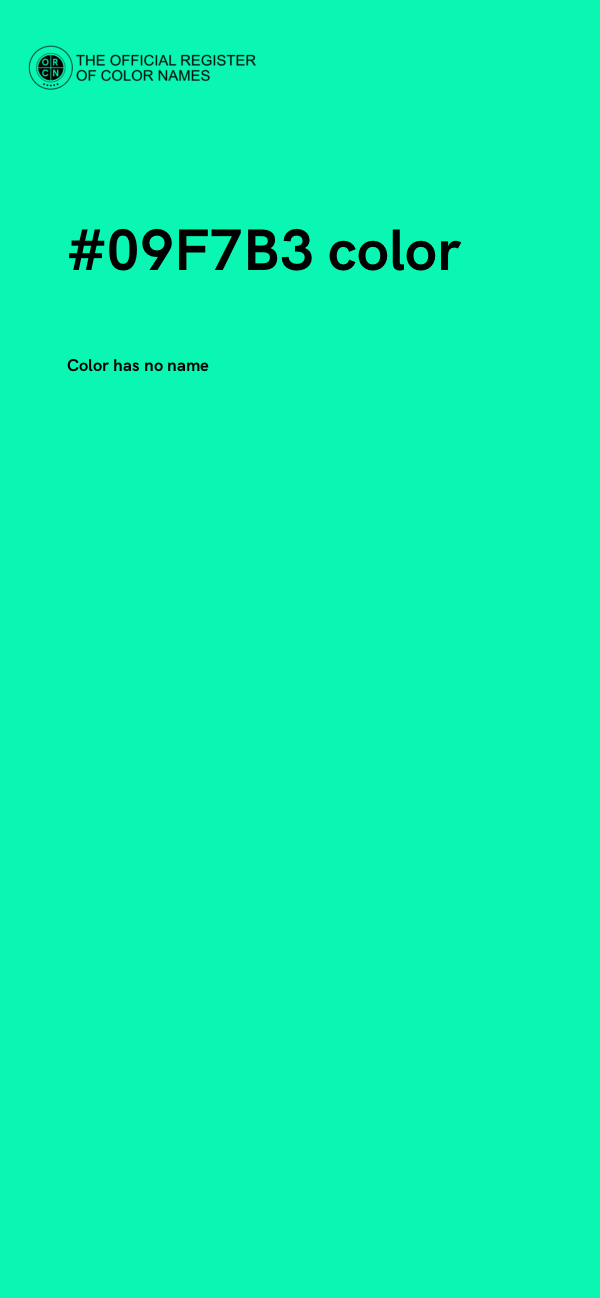 #09F7B3 color image