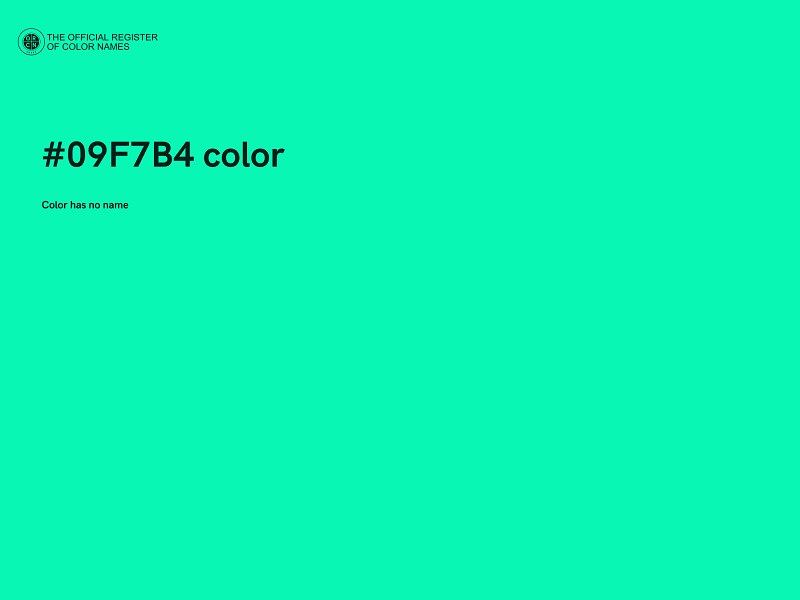 #09F7B4 color image