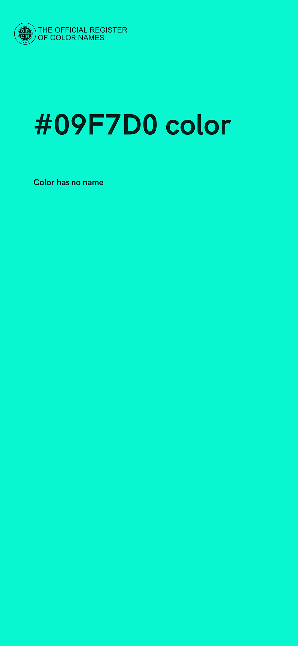 #09F7D0 color image
