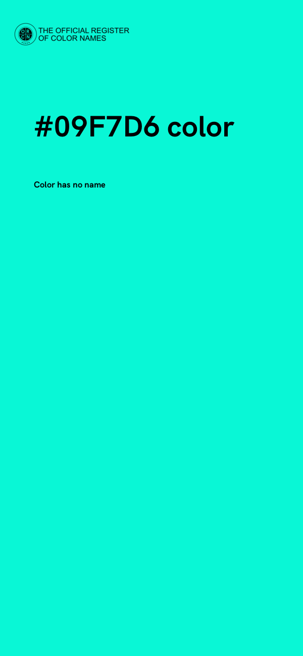 #09F7D6 color image