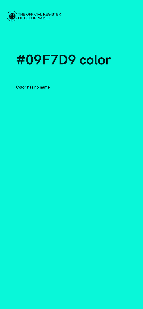 #09F7D9 color image