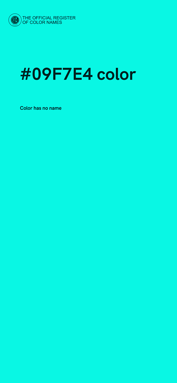 #09F7E4 color image