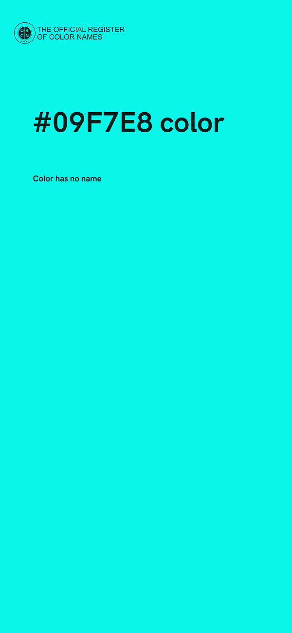 #09F7E8 color image