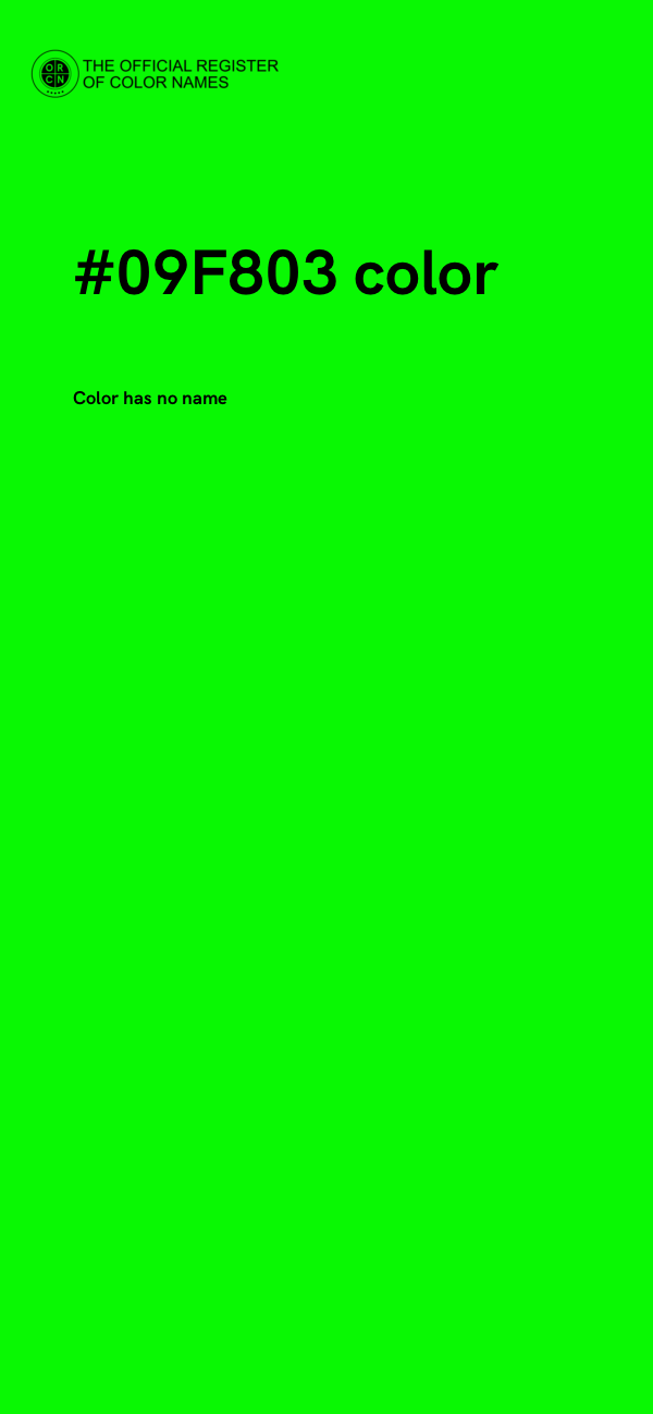 #09F803 color image
